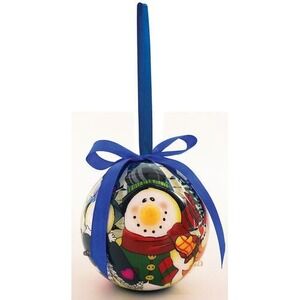 Twinkling Treasures 3D Blinking Christmas‎ Ornament- 3.5" - SNOWMAN FAMILY
